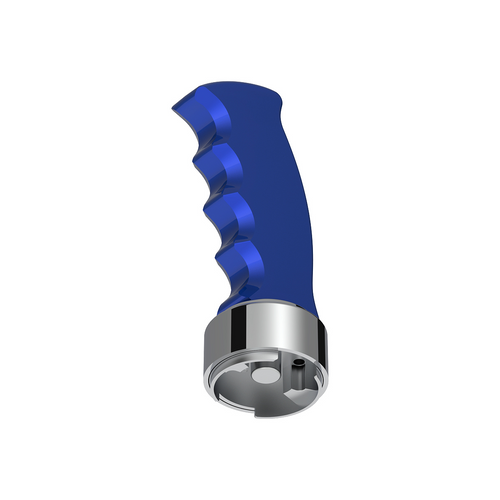 Thread-On Pistol Grip Gearshift Knob With Chrome 9/10 Speed Adapter - Indigo Blue