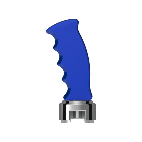Thread-On Pistol Grip Gearshift Knob With Chrome 13/15/18 Speed Adapter - Indigo Blue