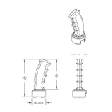 Thread-On Pistol Grip Gearshift Knob With Chrome 13/15/18 Speed Adapter - Indigo Blue