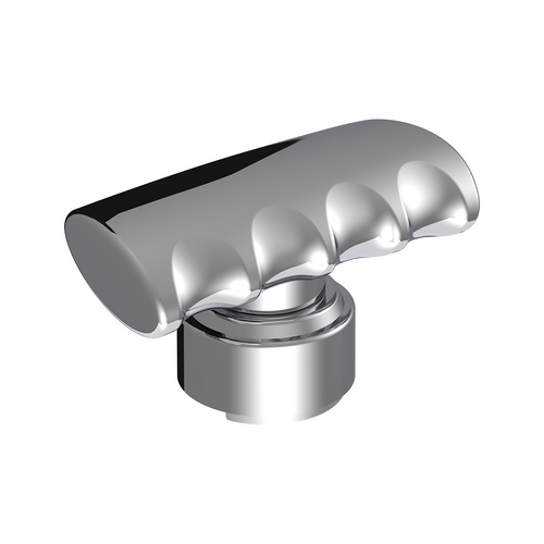 Thread-On T-Shape Gearshift Knob With Chrome 13/15/18 Speed Adapter - Chrome