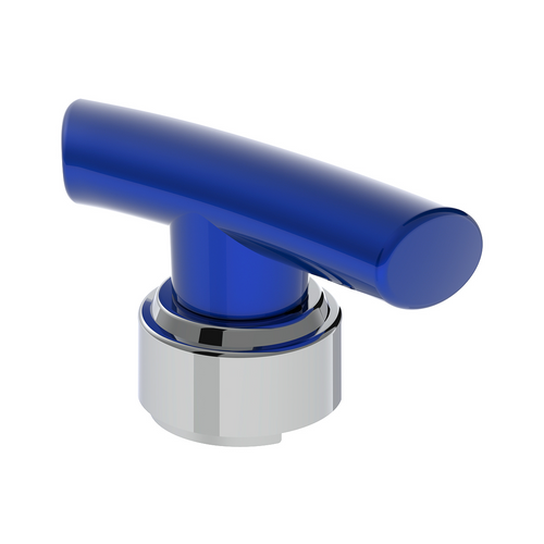 Thread-On T-Shape Gearshift Knob With Chrome 13/15/18 Speed Adapter - Indigo Blue