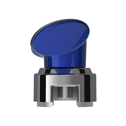 Thread-On T-Shape Gearshift Knob With Chrome 13/15/18 Speed Adapter - Indigo Blue