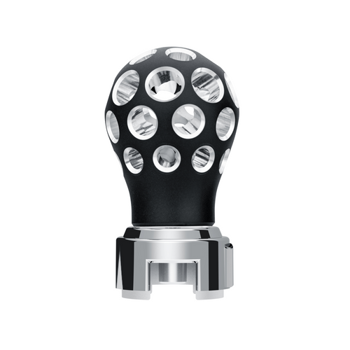Thread-On Matte Black Phoenix Style Ball Gearshift Knob With LED 13/15/18 Speed Adapter-Red LED