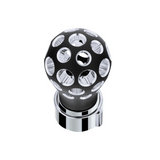 Thread-On Matte Black Phoenix Style Ball Gearshift Knob With LED 13/15/18 Speed Adapter-White LED