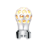 Thread-On Annodized Phoenix Style Ball Gearshift Knob With LED 13/15/18 Speed Adapter-Amber LED
