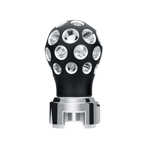 Thread-On Matte Black Phoenix Style Ball Gearshift Knob With LED 13/15/18 Speed Adapter-Green LED