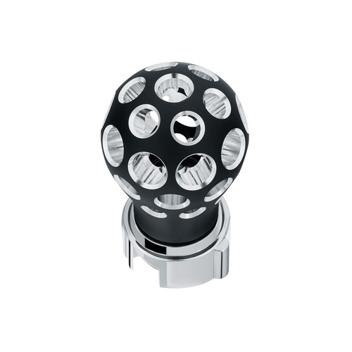 Thread-On Matte Black Phoenix Style Ball Gearshift Knob With LED 13/15/18 Speed Adapter-Green LED