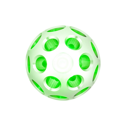 Thread-On Annodized Phoenix Style Ball Gearshift Knob With LED 13/15/18 Speed Adapter-Green LED
