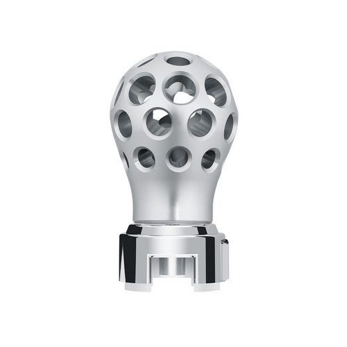 Thread-On Annodized Phoenix Style Ball Gearshift Knob With LED 13/15/18 Speed Adapter-Purple LED