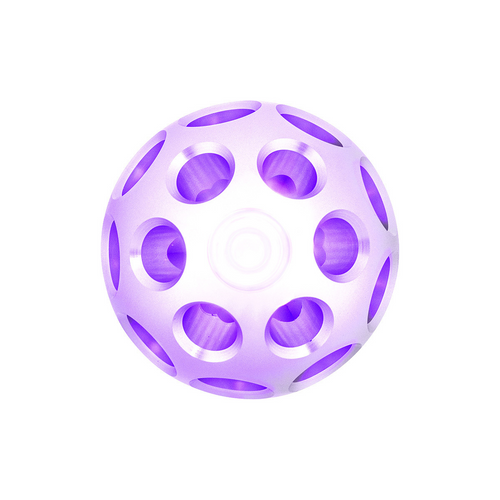 Thread-On Annodized Phoenix Style Ball Gearshift Knob With LED 13/15/18 Speed Adapter-Purple LED