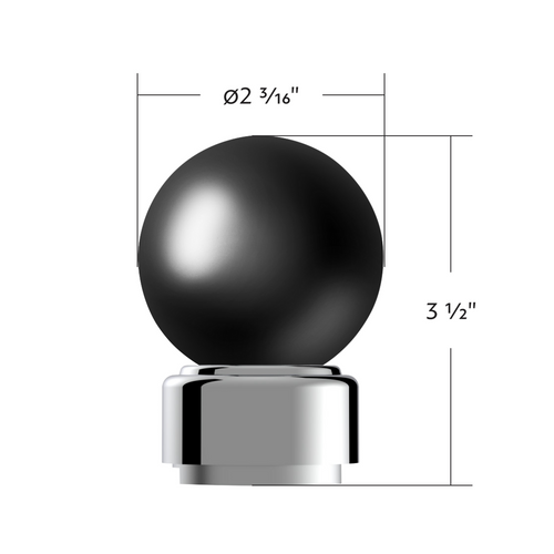 Thread-On Bristol Gearshift Knob with 9/10 Speed Adapter-Glossy Black