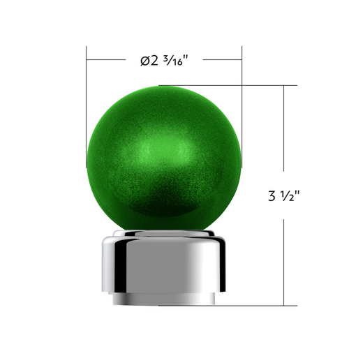 Thread-On Bristol Style Gearshift Knob with 9/10 Speed Adapter-Emerald Green