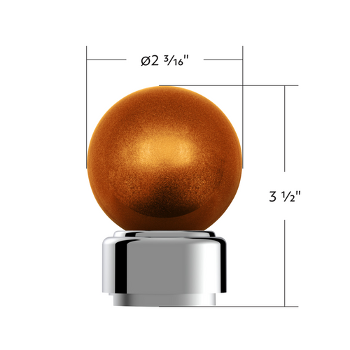 Thread-On Bristol Style Gearshift Knob with 9/10 Speed Adapter-Cadmium Orange