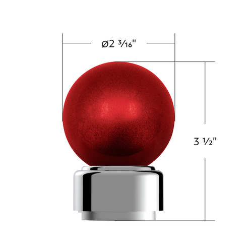 Thread-On Bristol Style Gearshift Knob with 9/10 Speed Adapter-Candy Red