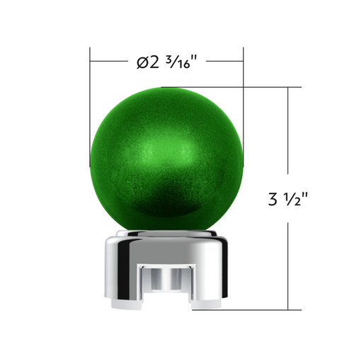 Thread-On Bristol Style Gearshift Knob with 13/15/18 Speed Adapter-Emerald Green