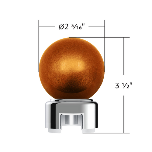 Thread-On Bristol Style Gearshift Knob with 13/15/18 Speed Adapter-Cadmium Orange