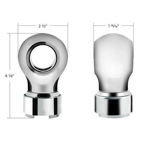 Thread-On Charlotte Style Gearshift Knob With 9/10 Speed Adapter-Chrome
