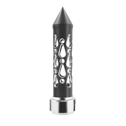 Thread-On Brooklyn Style Spike Gearshift Knob With LED 13/15/18 Speed Adapter-Matte Black/Amber LED