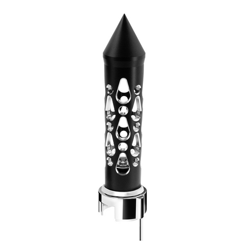 Thread-On Brooklyn Style Spike Gearshift Knob With LED 13/15/18 Speed Adapter-Matte Black/Blue LED