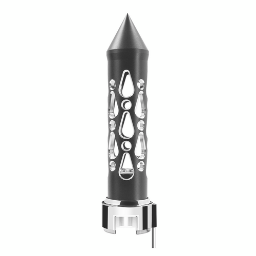 Thread-On Brooklyn Style Spike Gearshift Knob With LED 13/15/18 Speed Adapter-Matte Black/Blue LED