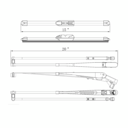 Wiper Arm Assembly With Wiper Blade For 2007-2020 Kenworth W900-Passenger Also fits Kenworth T600, T660, T800.
