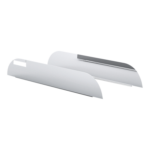 430 Stainless Steel 5" Chop Top Window Trim For 2006+ Peterbilt Trucks With Convex Mirror (Pair)