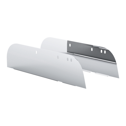 430 Stainless Steel 8" Chop Top Window Trim For 2005+ Peterbilt Trucks With Door Mounted Mirror (Pair)