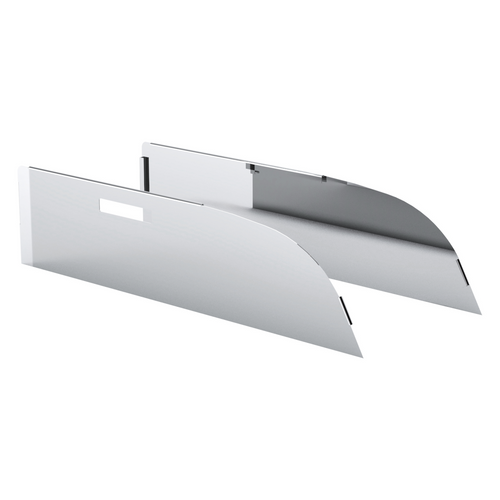 430 Stainless Steel 8" Chop Top Window Trim For 2012-2017 Kenworth T680 & T880 With Convex Mirror (Pair)