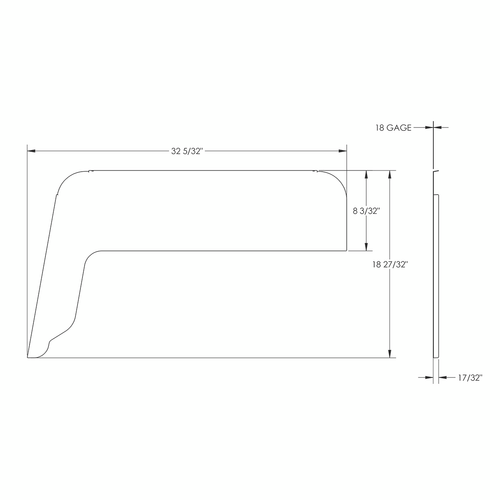 430 Stainless Steel 8" L-Shape Chop Top Window Trim For Kenworth T300, T600, T660, T800 (Pair)