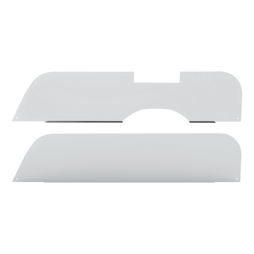 7" Chop Top Window Trim For 2018-2026 Freightliner Cascadia With Convex Mirror (Pair) 430 Stainless Steel