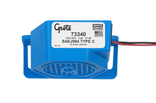 Grote White Noise Backup Alarm, Multi frequency, Reverse speaker, 102dB, 12/24V