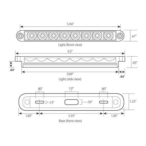 Grand General Pearl Series 6-1/2" Dual Function LED Light Bar Amber/Amber
