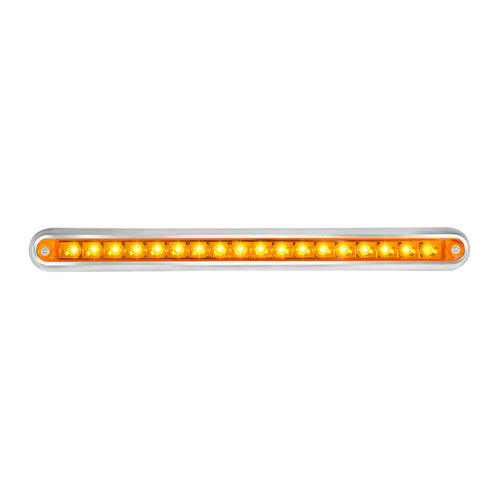 Grand General 12″ Surface Mount Pearl Marker & Turn LED Light Bar Amber/Clear With Chrome Plastic Base