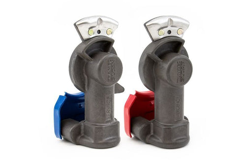 Tramec Sloan Gladhand Installation Kit - (1) Service & (1) Emergency, Anodized, Gray Poly Seal