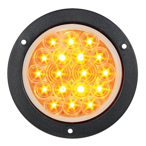 4" Fleet LED Light with Black Flange Mount in 3 Wires