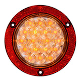 4” Led With Reflector Ring Flange Mount Light Amber Clear