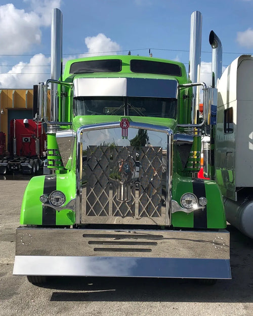 Kenworth W900L Big Diamond Stainless Steel Grille with Logo & Mesh