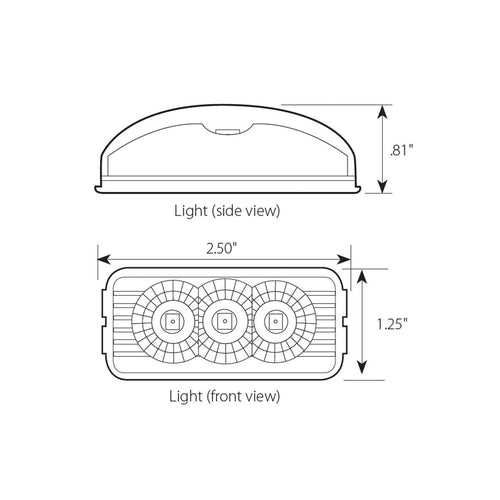 Grand General Spyder Series Small Rectangular LED Light Amber/Amber