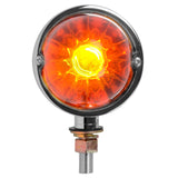 Dark Amber Single Face Chrome Die Cast Auxiliary Light with Glass Lens