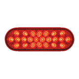 Red/Red Pearl Series Oval LED Light 24 LEDs - 12V Size: 6-1/2" L x 2-5/16" W x 1" H