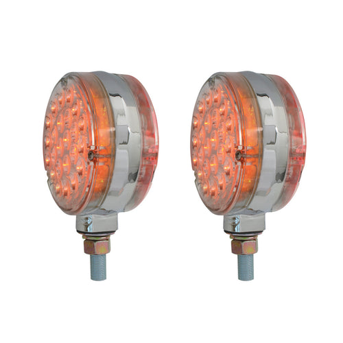 4" Double Face Pearl Led Pedestal Light Twin Pack LED: 24 LEDs per side - 12V