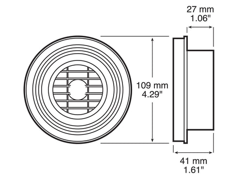Back-Up Alarm; 97 dB For Standard 4-inch Round Grommet-mount Lights