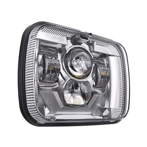 5x7” PROJECTOR LED HEADLIGHT - CHROME  (DRL & TURN SIGNALS)