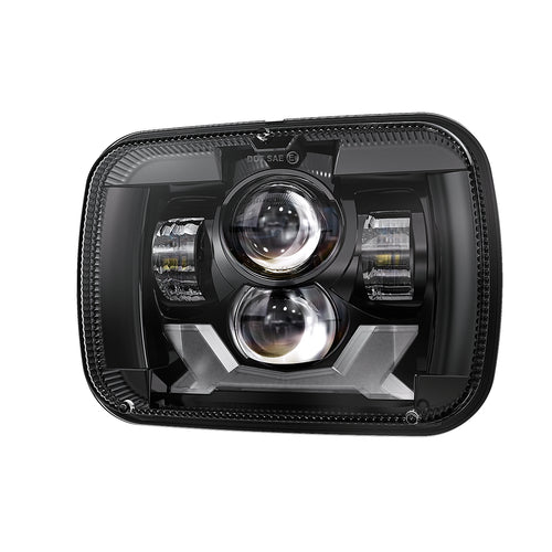 5x7” PROJECTOR LED HEADLIGHT - BLACK (DRL & TURN SIGNALS)