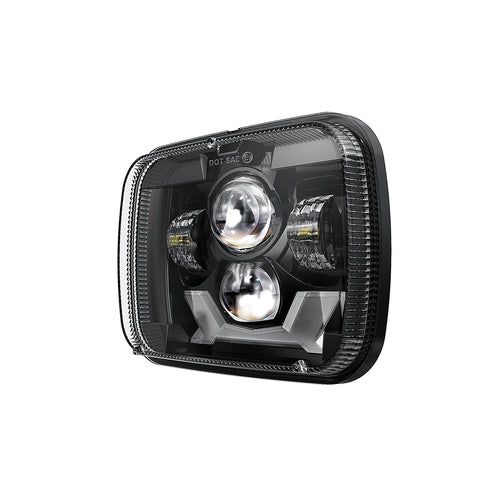 5x7” PROJECTOR LED HEADLIGHT - BLACK (DRL & TURN SIGNALS)