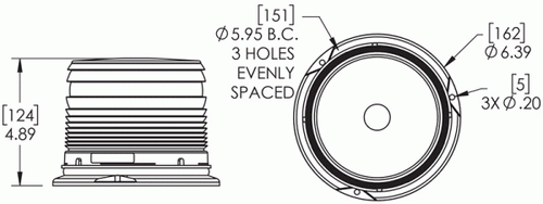 Grote Medium Profile Class II & Class III LED Beacons Permanent Mount, Class II, White 12/24V