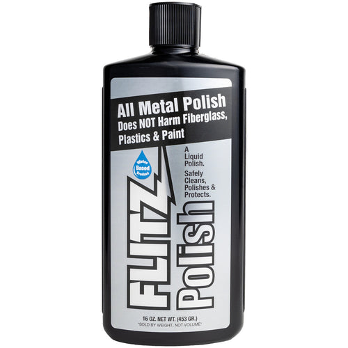 Flitz Metal, Plastic & Fiberglass Polish - LIQUID 473 ml / 16 oz Bottle