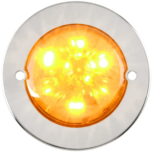 Grand General Amber/Amber 2" Watermelon Surface Mount LED Light with Stainless Steel Bezel