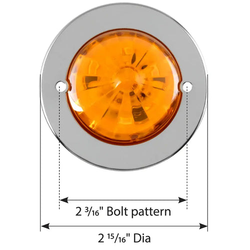 Grand General Amber/Amber 2" Watermelon Surface Mount LED Light with Stainless Steel Bezel
