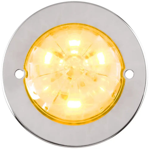 Grand General Amber /Clear 2" Watermelon Surface Mount LED Light with Stainless Steel Bezel